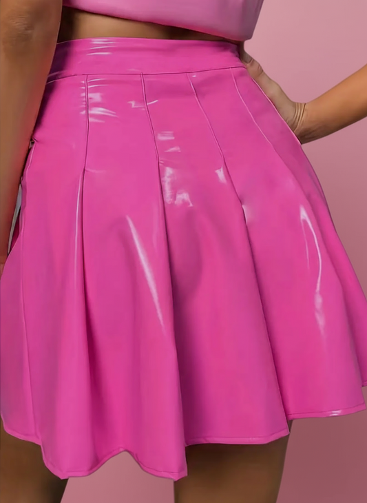 Hot girl leather skirt