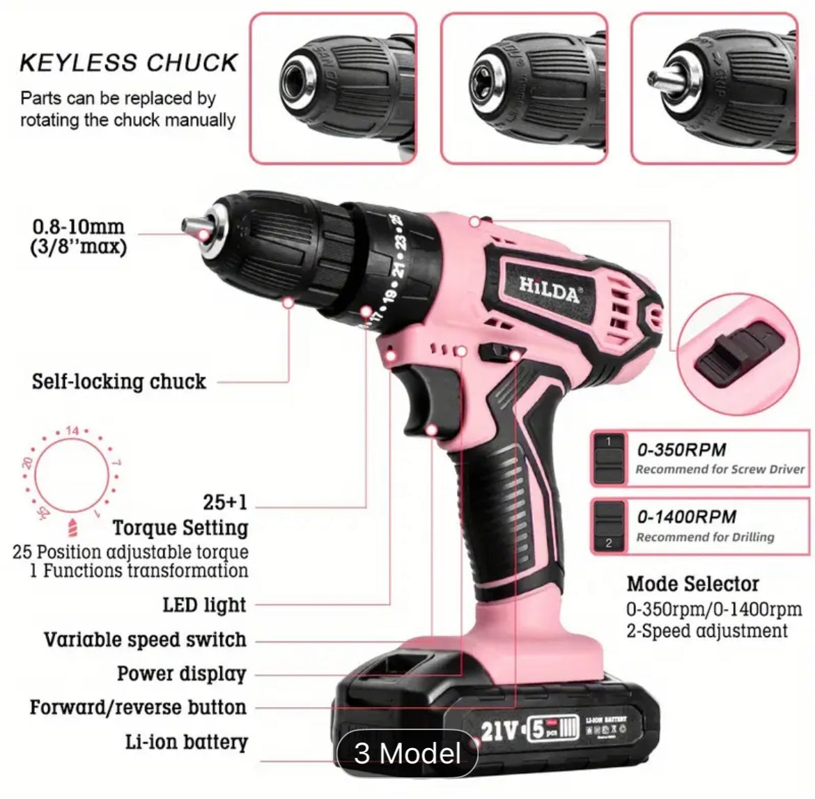 Pink power drill