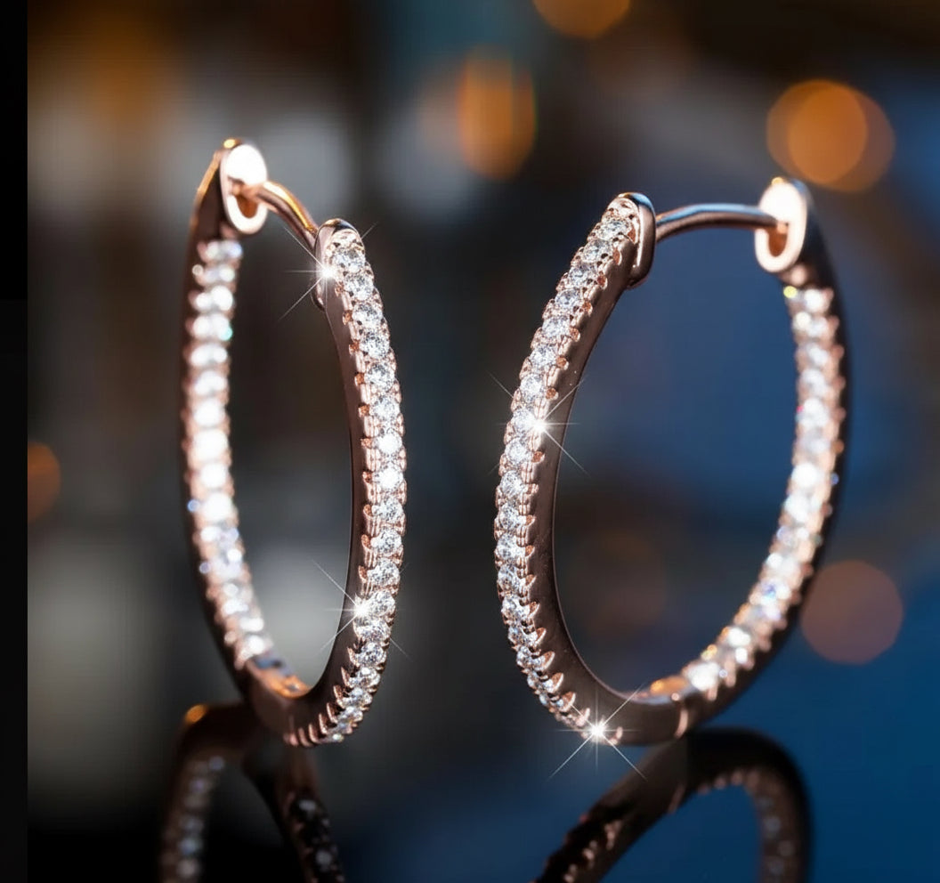 Pink cz earrings