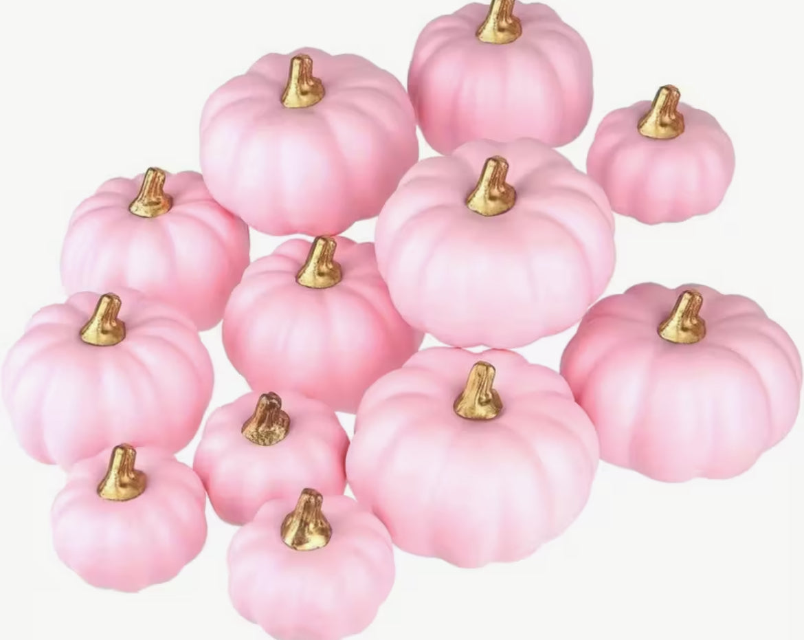 Decorative pink pumpkins