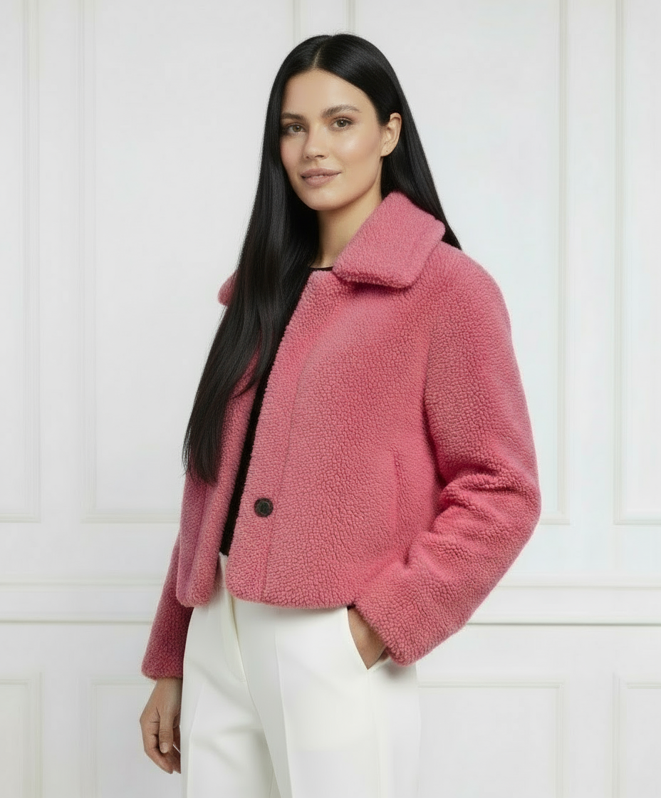 Pink faux sherpa jacket vintage