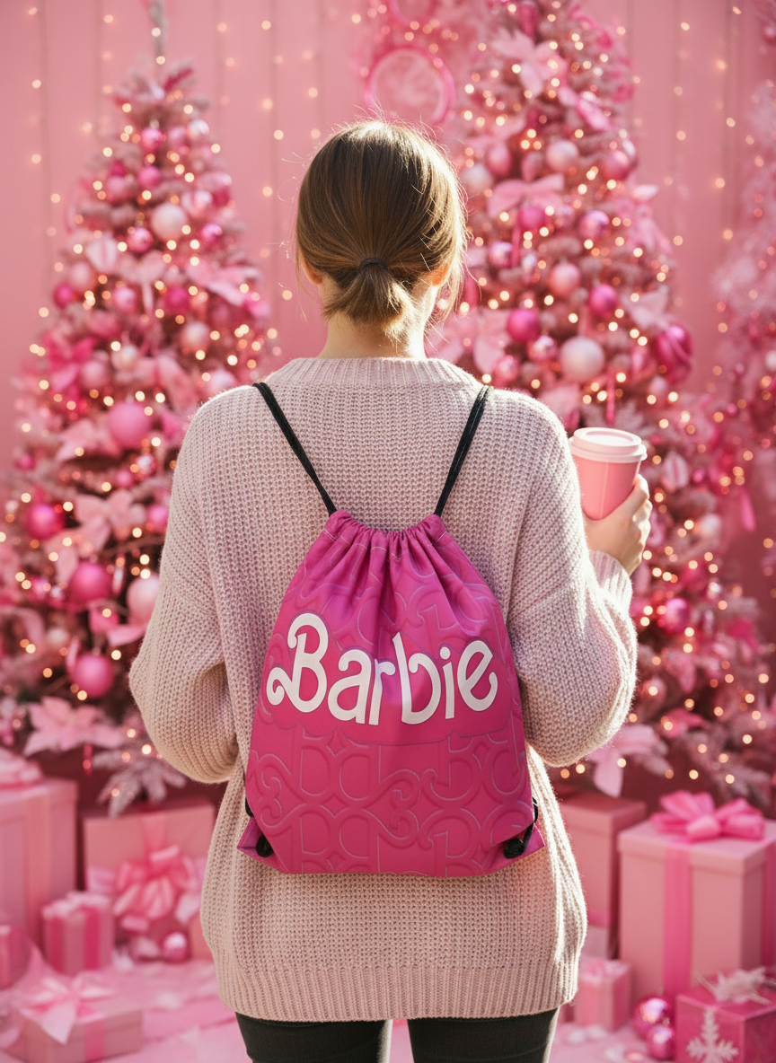 Pink Barbie Drawstring backpack