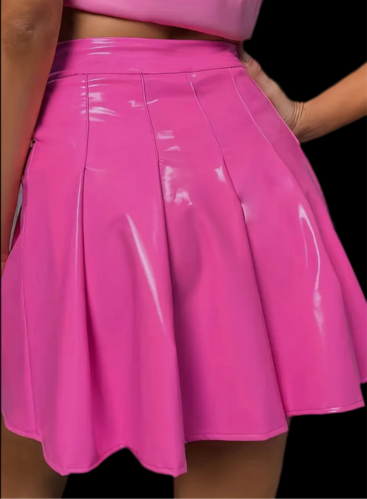 Hot girl leather skirt