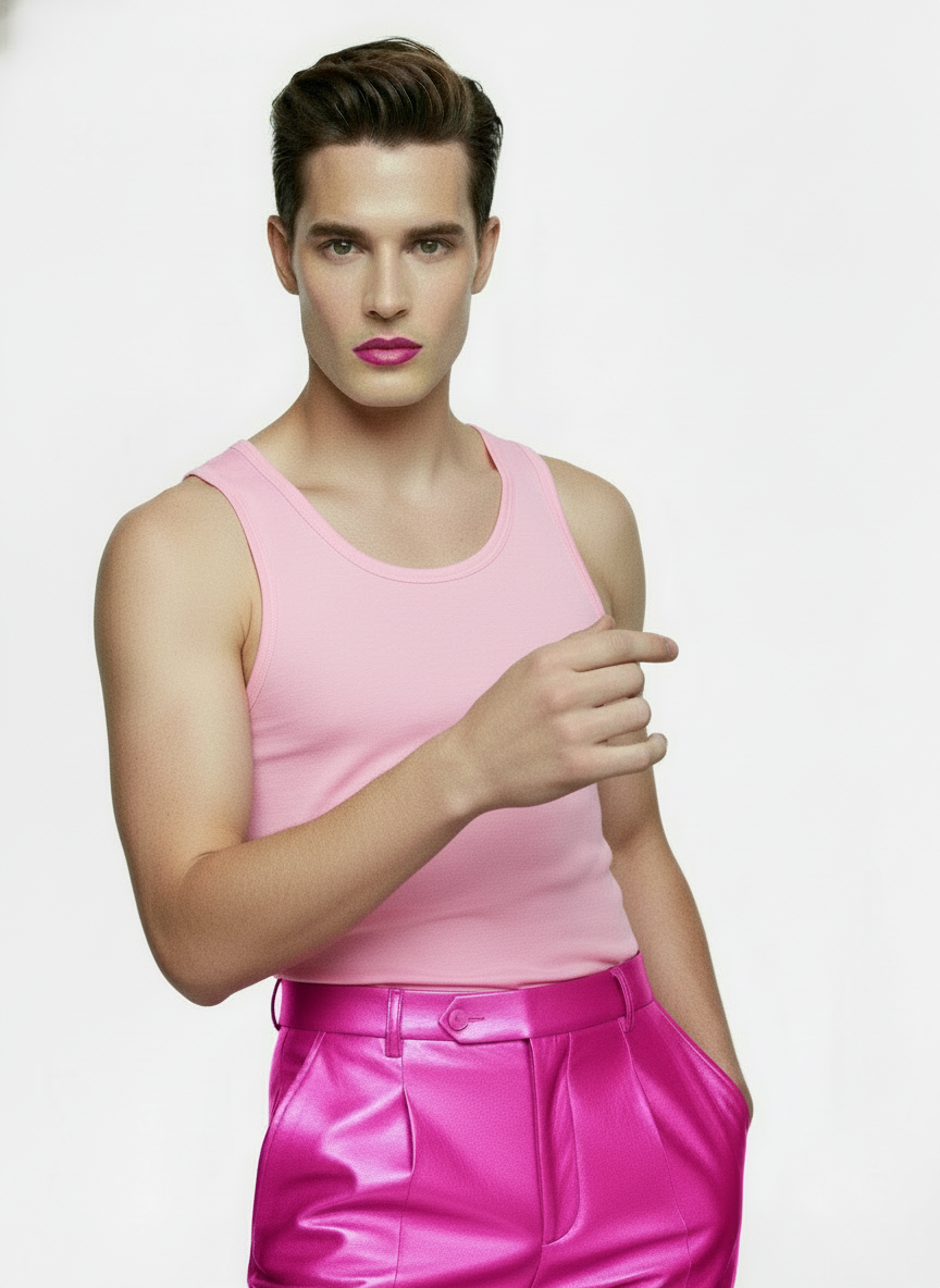 Heart shaped hot pink lipstick