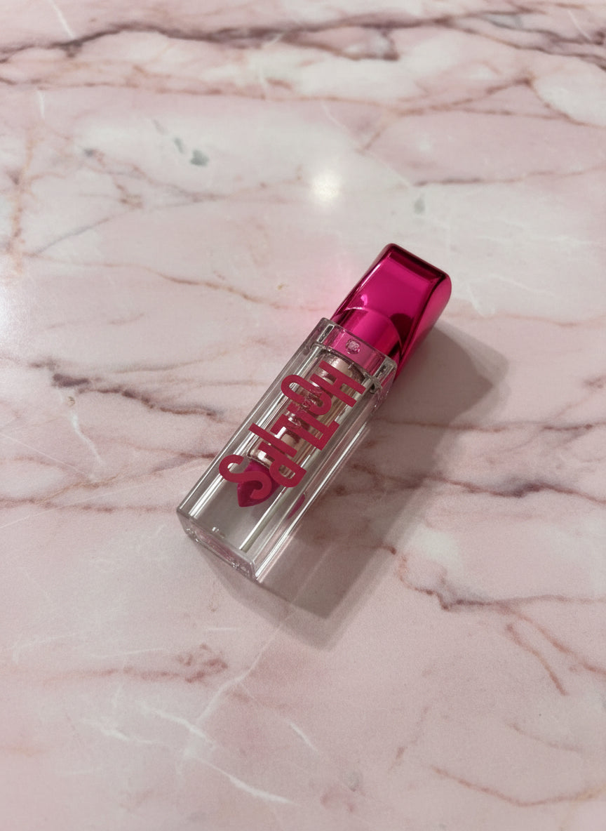 Heart shaped hot pink lipstick