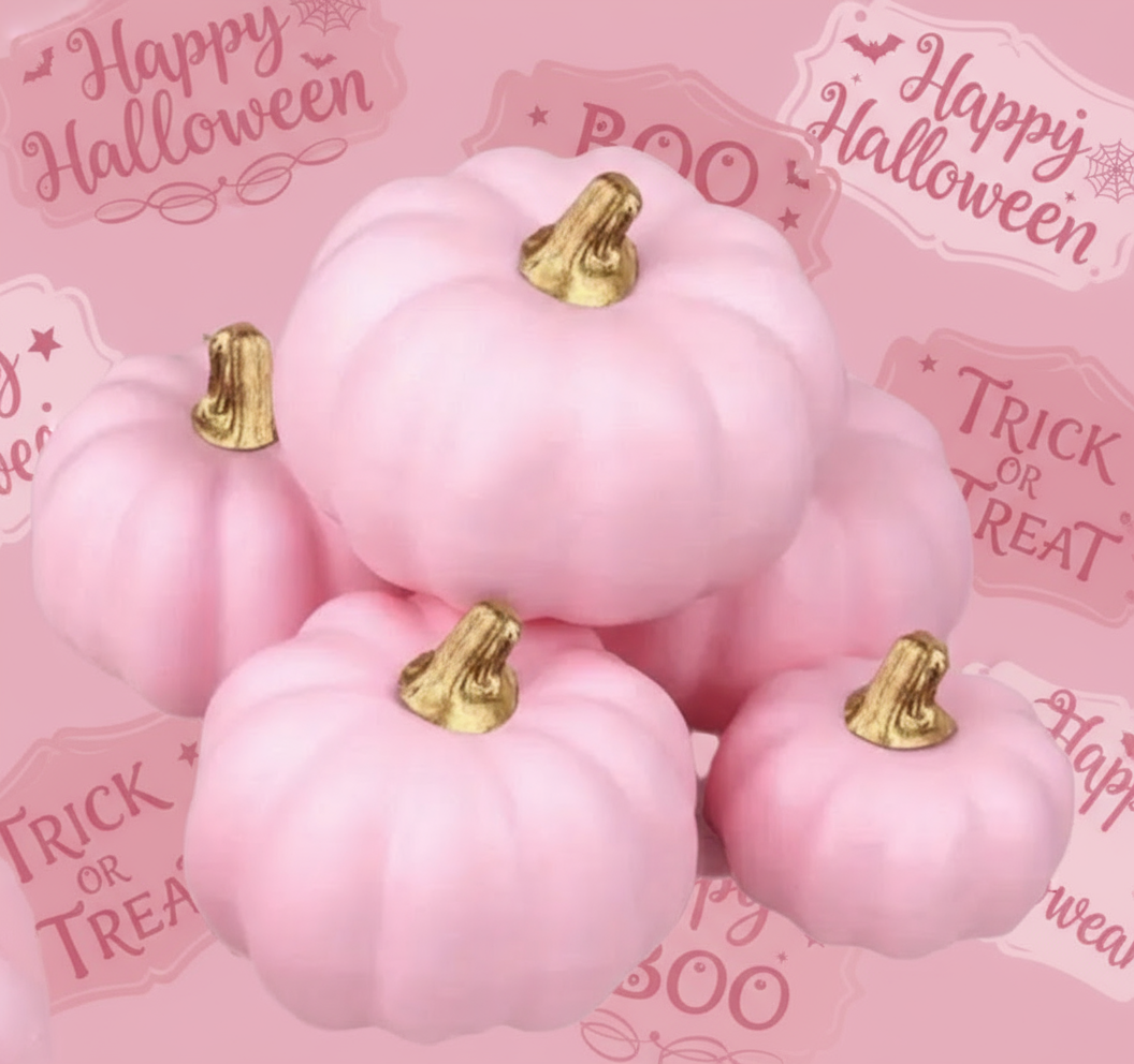 Sale! Decorative pink Halloween pumpkins