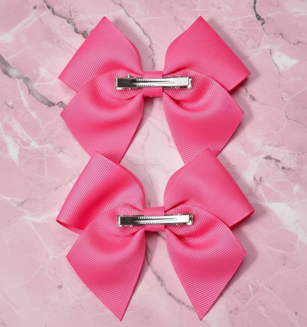 Pink B ribbon clips