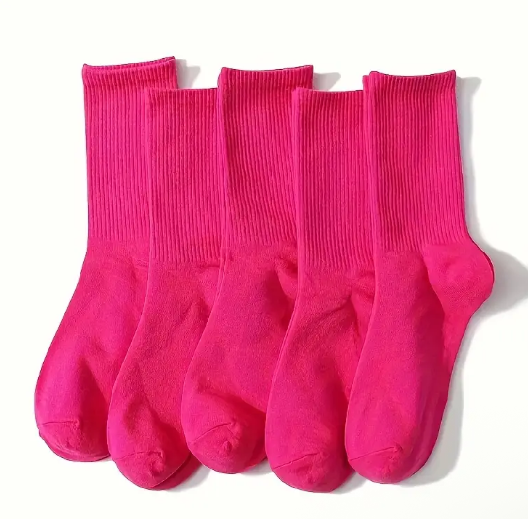 Pink Unisex casual socks