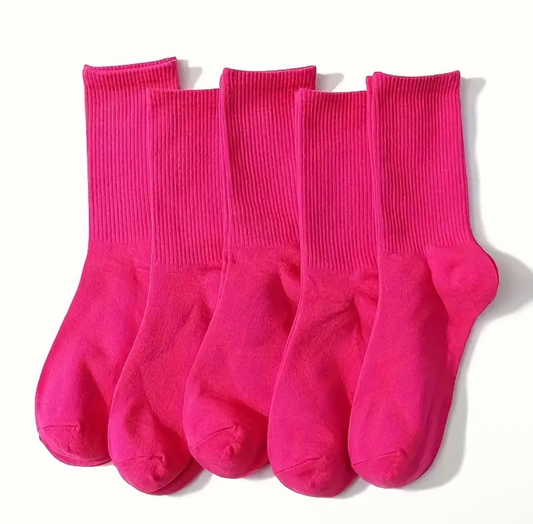 Pink Unisex casual socks