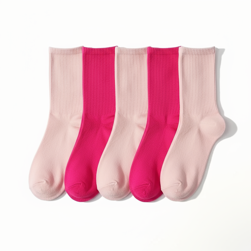 Pink Unisex casual socks