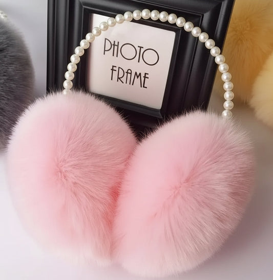 Pink fluffy earmuffs