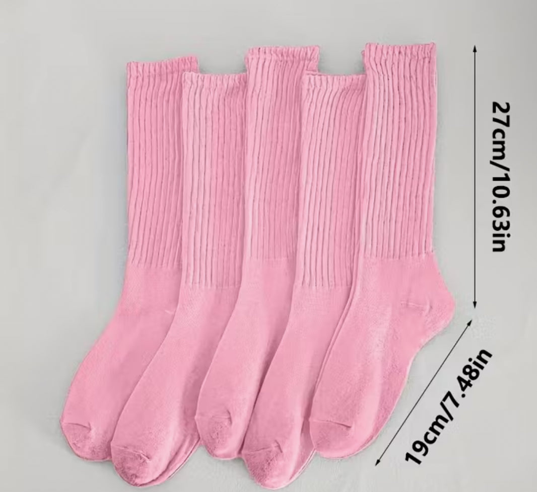 Pink Unisex casual socks