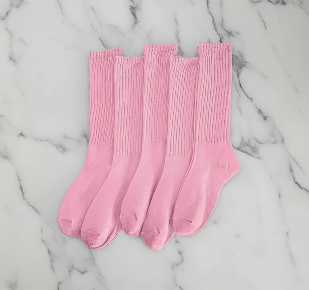 Pink Unisex casual socks