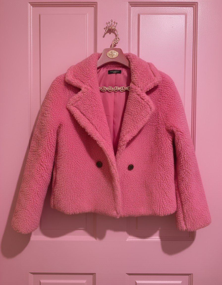 Pink faux sherpa jacket vintage