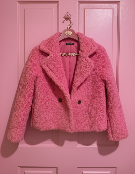 Pink faux sherpa jacket vintage