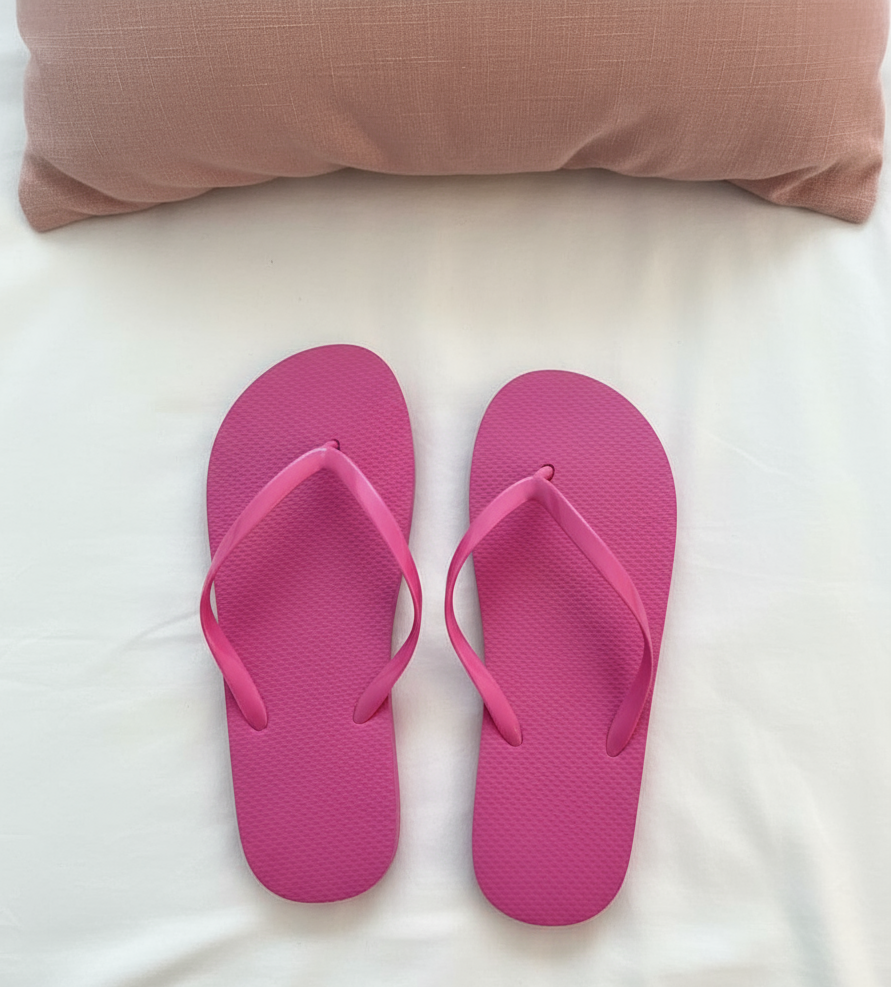 Pink plain vacation flipflops