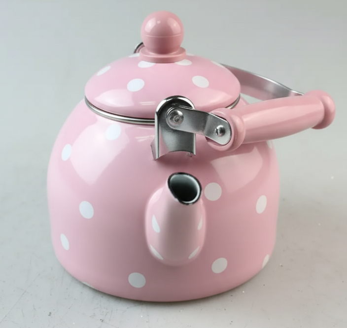 Cute pink polkadot tea pot